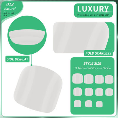 Kuku palsu 500 pcs/Kotak Soft Gel Full Cover Kuku kuku tips warna alami Kuku palsu untuk salon kuku
