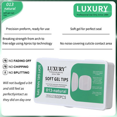 Kuku palsu 500 pcs/Kotak Soft Gel Full Cover Kuku kuku tips warna alami Kuku palsu untuk salon kuku