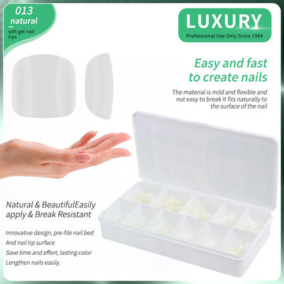 Kuku palsu 500 pcs/Kotak Soft Gel Full Cover Kuku kuku tips warna alami Kuku palsu untuk salon kuku