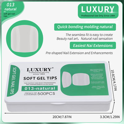 Kuku palsu 500 pcs/Kotak Soft Gel Full Cover Kuku kuku tips warna alami Kuku palsu untuk salon kuku