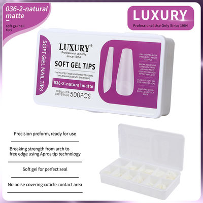 500pcs/Kotak Almond Bentuk Matte asli kuku palsu 11 Ukuran Acrylic Gel kuku seni ekstensi untuk wanita