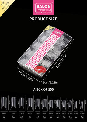 ABS Clear Matte Full Cover Fake Nails Smile Shape untuk salon dan DIY Nails Extension Art
