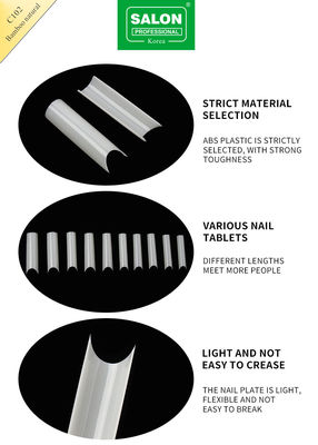 Square Full Cover Ultra-Thin ABS False Nail untuk Salon Nail Extensions Mudah DIY Nail Art di Rumah