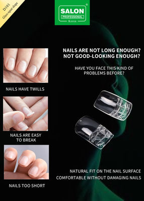 Half Cover Acrylic False Nail 12 Ukuran dengan Kantong untuk Ekstensi Kuku