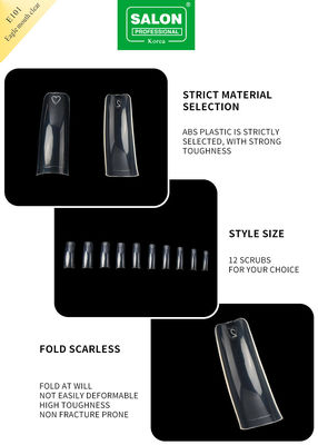 Professional Nail Full Cover Clear ABS Eagle Mouth Clear Dalam 12 Ukuran Untuk DIY Manicure Salon