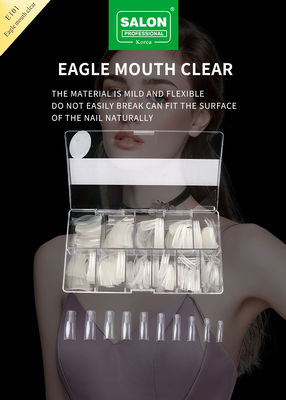 Professional Nail Full Cover Clear ABS Eagle Mouth Clear Dalam 12 Ukuran Untuk DIY Manicure Salon
