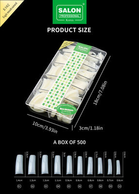 Full Cover Eagle Mouth Natural Soft Gel Kuku Palsu Desain Artificial Nail Tips