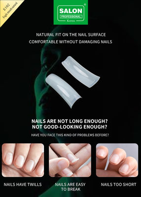 Full Cover Eagle Mouth Natural Soft Gel Kuku Palsu Desain Artificial Nail Tips