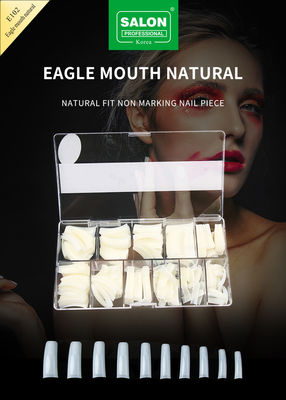 Full Cover Eagle Mouth Natural Soft Gel Kuku Palsu Desain Artificial Nail Tips
