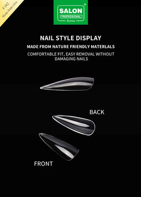 Long Soft Gel Almond pada Kuku 12 Ukuran Bentuk tajam Tips Kuku Akrilik untuk Ekstensi Kuku