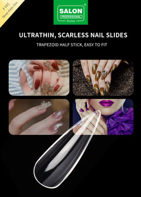 Long Soft Gel Almond pada Kuku 12 Ukuran Bentuk tajam Tips Kuku Akrilik untuk Ekstensi Kuku