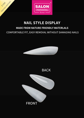 Tips Kuku Stiletto Panjang Tutup Lengkap Tip Kuku Palsu dengan Kotak Kuku Palsu Matte Alam