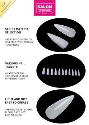 Tips Kuku Stiletto Panjang Tutup Lengkap Tip Kuku Palsu dengan Kotak Kuku Palsu Matte Alam