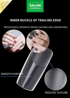 Full Matte Clear Acrylic Fake Nail Medium Square Press on Nails for Nail Extension Alat Manicure