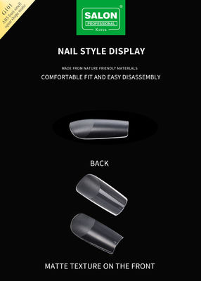Full Matte Clear Acrylic Fake Nail Medium Square Press on Nails for Nail Extension Alat Manicure