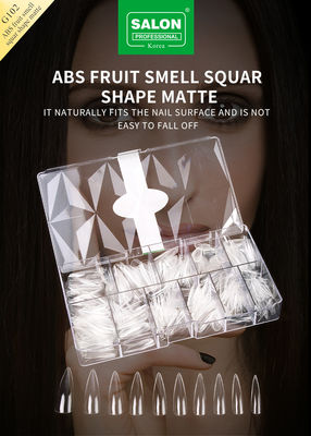 Professional ABS Sharp Shape Fake Nails Full Clear Acrylic Fake Nail Tips 12 Ukuran Untuk DIY Rumah