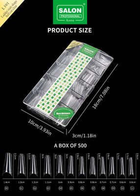 kuku buatan palsu ABS Clear Ladder Shape kuku palsu buatan tangan gel lembut tekan pada kuku harga grosir