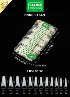 500Pcs kuku tip akrilik Perancis Half Cover palsu kuku tips tangga bentuk tekan pada kuku tip UV Gel Manikur Supply