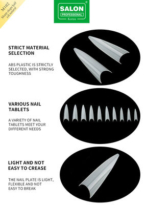 Bentuk tajam Natural Kuku Tips Half Cover Akrilik kuku palsu Untuk DIY Nail Art Salon 500pcs/Kotak