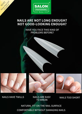 Bentuk tajam Natural Kuku Tips Half Cover Akrilik kuku palsu Untuk DIY Nail Art Salon 500pcs/Kotak