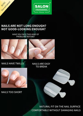 Warna alami kuku kaki palsu Set Penutup penuh kuku kaki akrilik untuk salon-finish seni kuku