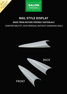 Tips Kuku Berbentuk tajam 500 PCS Natural Acrylic Fake Nail Kit untuk Ekstensi Kuku