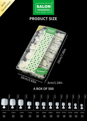 Artificial Acrylic False Nail Full Cover Warna Alam Palsu Kuku Kaki Kaki Kuku