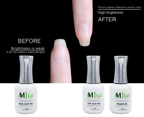 Amigo Gel Nail Polish Set UV LED Soak Off Base Glossy Matte Top Coat Gel Nail Art 18ml