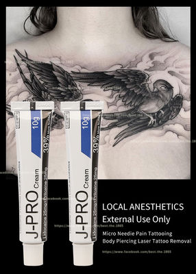 J Pro Tattoo Licocaine Numb Cream 10g Stop Pain Anesthetic Cream Untuk Waxing Tattoo Makeup Permanen