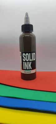 Organik Vegan Solid Tinta Tato Tinta Coklat Tua 30ML 260ML Tidak Beracun